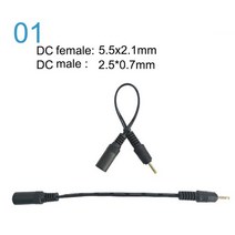 전기커넥터 5.5x2.1mm DC 암 전원 잭-DC 수 플매트 카펫 러그 케이블 5.5x2.5mm 3.5x1.35mm 4.0x1.7mm 4.8 2.5 0.7 연장 커넥터 코드, [01] type1, [02] 5pcs
