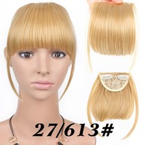 앞머리 셀프 붙임 시스루뱅 AliLeader Neat Front False Fringe Clip In Bangs hairpiece 고온 합성 머리, 6인치, P27613