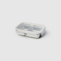 [JAJU/자주] 스테인리스 사각 두 칸 나눔 찬통_500ML, 실버, FR