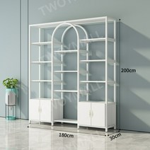 매장 진열장 명품 매대 화장품 가게 쇼케이스 진열대 헤어샾 네일아트 아치형, 19.수납장포함180x30x200 올화이트