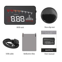 HUD WYOBD-X5 EOBD HUD 자동차 과속 알람 앞 유리 프로젝터 디지털 속도 마일리지 미터 스크린 범용 헤드, 01 X5