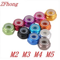 5-10pcs m2 m2.5 m3 m4 m5 m6 양극 처리 된 다색 다채로운 알루미늄 합금 나일론 잠금 너트, 04 M3  10pcs_11 pink