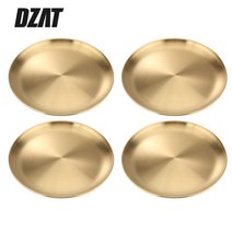 원형 스텐 플레이팅 접시, 금색J 4p