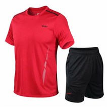 육상유니폼 마라톤복 탁구 족구 배구 러닝복 스포츠 정장 경쟁 남성 런닝 세트 체육관 피트니스 의류 여름 남성 축구 스포츠웨어, 빨간색, 5xl