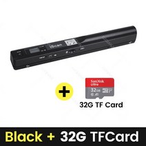 북스캐너 셀프북스캔 북스캐너 A4 문서 휴대용 스캐너 새로운 크리에이티브 핸드 헬드 모바일 iScan 900 DP, 03 BK Add 32G TFCard