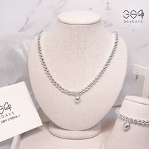 364days 925실버 통통 빅 하트 은볼 체인 전체순은 실버목걸이 은목걸이 은볼목걸이 여자친구선물 엄마선물 사이즈 선택가능