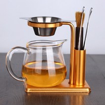 엔틱 레트로 차내리는 도구 거름망 티인퓨저 거치대 황동 차거름망 유리 티 스트레이너 공티백 스테인리스, K