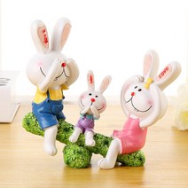 폴라도레 토끼 가족 인형 피규어 오브제 인테리어 장식 소품 Z, 04-D타입(JJ-1697)