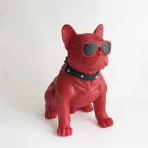 프렌치불독스피커 불독스피커 거실스피커 불독블루투스스피커 가성비블루투스스피커 무선스피커 인테리어스피커, 큰 매트 레드