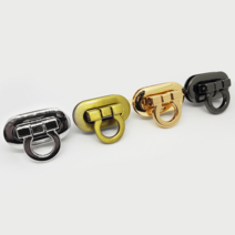 털실나라 명품 회전잠금 타원형 4가지색상 가방잠금 가방부자재, 골드, 1개