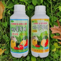 푸른텃밭세상 수경재배 양액 관주용 전용제품 농친청 시험 합격 엽채류 과채류 화훼류 영양생장 각종 생리장해 경감 치유 효과 탁월 물푸레 500ml 세트, 물푸레 2호 세트(A+B액 과채류용)