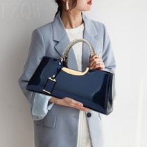 TZQW 흠광지성 패션 포토레지스트 에나멜 토트 여백 숄더 웨딩백 신부 가방 연회 가방