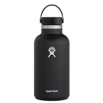 HYDRO FLASK - 하이드로 플라스크 텀블러 물병 플렉스 캡이 있는 하이드로 플라스크 와이드 입 병, 검은색, 64온스