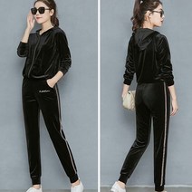 끌리메라 여성 벨벳 후드 트레이닝복세트 집업 츄리닝 조거 006