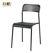 도리퍼니처 히트 의자 / 다용도 보조 플라스틱 철제 학생 학원 식당 테이블 식탁 디자인 인테리어 체어, 블랙