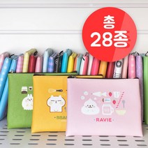 캐릭터 납작파우치 디자인 28종 중 빵냥파우치 깜토 카피바라상파우치 하토 틸리파우치 햄스파우치