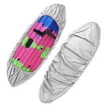 카약 커버 4.5m/12 - 14피트 방수 카누 보관 먼지 선블록 커버 낚시 보트 패들 보드용 UV 쉴드 보호 (그레이)