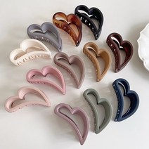 아이유 하트 집게핀 무광 팔레트 업스타일 올림 긴 단발 머리 헤어핀 21color, 06-네이비