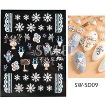 1 pc 디자인 손톱 장식 네일 접착제 손톱 장식 슬라이더 접착제 네일 데칼 SASW5D, SW5D09