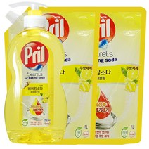 프릴 레몬 향 750ml+1000ml+1000ml 고농축 1종 과일 야채 세척 친환경 퍼실 주방 세제, 1팩, 2700ml
