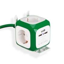 러그박스 에어큐브 디자인 멀티탭 USB 납작플러그, 1.5M, 그린, 1개