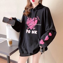 미르마루 빅사이즈여성의류 퐁키후드+파우치 세트 Free~99 긴팔 티셔츠