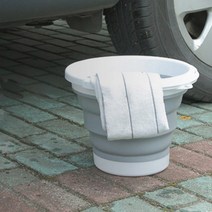 더쎈 휴대용 접이식 다용도 물통 바스켓 5L 10L 세차 낚시 캠핑 설겆이통, 블루