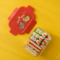 플라스틱 도시락 직장인 휴대가 간편, 이격, 노란색