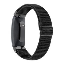 YOSWAN Fitbit Inspire 2/Inspire HR/Inspire와 호환되는 조절 가능한 탄성 시계 밴드 부드러운 나일론 스트레치 스트랩 손목 밴드 액세서리 교체 밴드, Black
