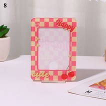 아크릴 투명 액자 틀 제작 귀여운 3 인치 포토 카드 키 체인 아이돌 스타 체이싱 펜던트 엽서 홀더 학생 문구, [08] 8