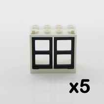 산업용 사다리 도시 친구 집 MOC 부품 울타리 계단 사다리 게이트 빌딩 블록 도어 창 인물 성 정원 벽돌 장, 17 5pcs white window