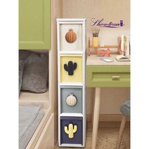 틈새 수납장 거실 주방 침실 아이들방 서랍장 보관함, (일반 흰색 5단) 바퀴 포함 자유 조립