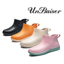 UNBAISER 여성 로우탑 방수 장화 미끄럼방지 레인부츠 4color