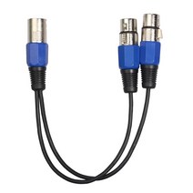 1ft 3 핀 XLR Male-듀얼 2 Mic Y 스플리터 케이블 어댑터, 30cm, 블루, 설명