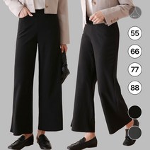 탄탄 밴딩 쫀쫀 와이드 슬랙스 직장인 편한바지 하객룩 팬츠 ~88사이즈까지
