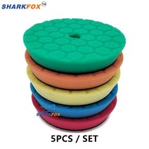 콘크리트폴리싱 5 인치 (125mm) / 6 (150mm) 자동차 연마 디스크 스폰지 버핑 휠 DA 패드 미용 도구 세트 자동차 광택 관리, 6Inch Backer, 11 Mixed 5pcs