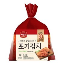 CJ 하선정 포기김치 5kg 국산 맛있는 좋은재료 김장 자취생 직장인 반찬 여행 캠핑