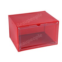 실내 조립형 간편 수납 투명 아크릴 운동화 신발 수납장 신발장 장난감 보관함 다층 캐비넷, 빨간색, 34.5X27X19CM