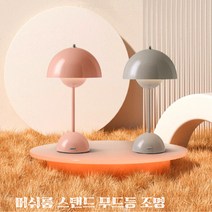 [민이마켓] 침실스탠드조명 화장대 독서 침실 거실 머쉬룸 스탠드 독서등 무드등 조명 루나틱, 라이트블루
