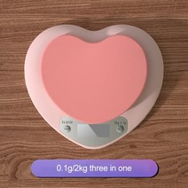계량저울 계량기 주방저울 5kg1g 2kg0 1g 고정밀 주방 저울 3 단위 glboz lcd 디지털 저울 하트 모양의 음식 핑크 전자 저울, 충전식 2kg0.1g