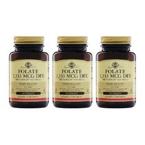 3개 Solgar 솔가 천연 엽산 1 333mcg(800mcg 메타폴린) 100정