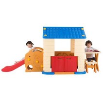 kukutoys 놀이집 미끄럼틀 테이블 세트 (블루) 대형집 선물 유치원 놀이방