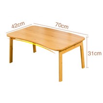 깔끔하게 접히는 대나무 교자상 작은 탁자 소반 다과상 찻상, 밝은색 70cm 곡선형