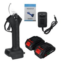 자동전지가위 충전식 전동 전정 가위 브러시리스 무선 나무 정원 배터리 전기 가지치기, 블랙 2pc 배터리