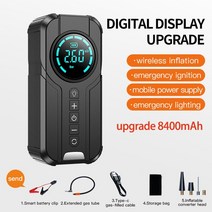 밧데리재생기 휴대용 자동차 타이어 12 볼트 보조베터리 배터리 충전기, 01 Real 8400mAh 1000A