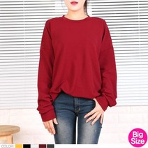 피턴진걸 with1779-1 여자빅사이즈엠보베이직루즈맨투맨티