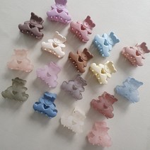 미니 곰돌이 마블링 파스텔 베어 집게핀 옆머리핀