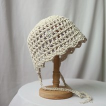 비니 약간 러블리 식복고 수공 코바늘 레이스 방한모 발가락까지덮는스타일 모면 실니트 봄여름모자 추