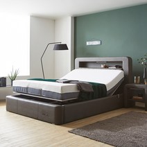 파로마 브릭스 LED 모션베드 침대 + 200T 매트리스, 모카그레이