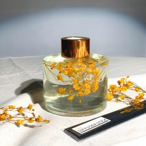 제로캔들 용기, 2.골드 라운드 100ml 2개+안개꽃 옐로우